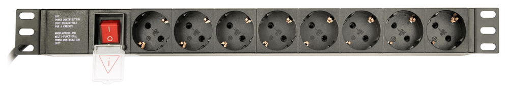 Gembird EG-PDU-014 unidad de distribución de energía (PDU) 8 salidas AC 1U Negro