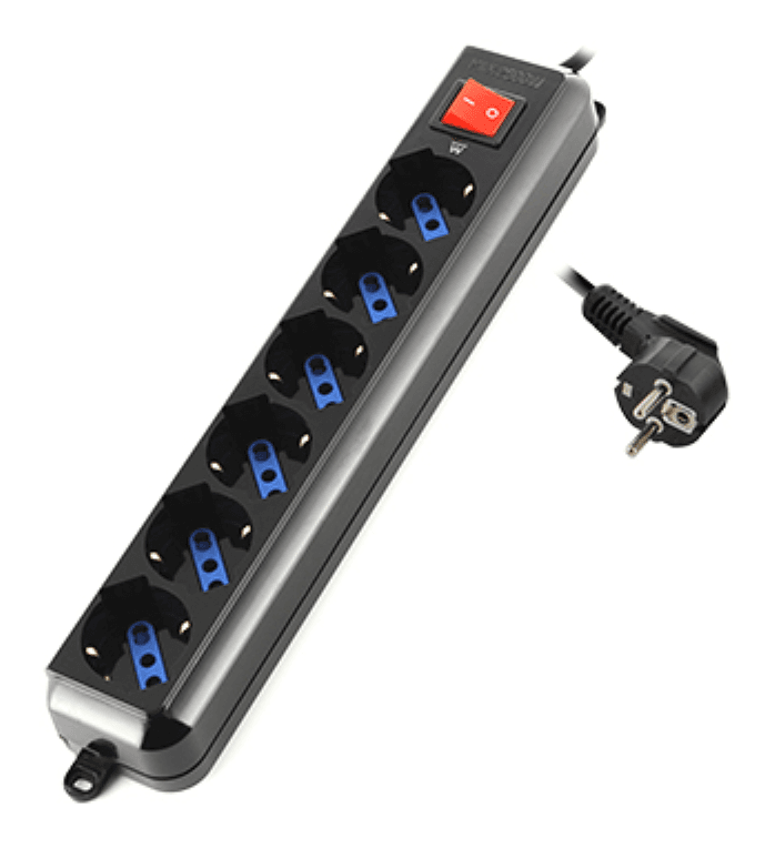 Ewent EW3924 base múltiple 1,5 m 6 salidas AC Negro