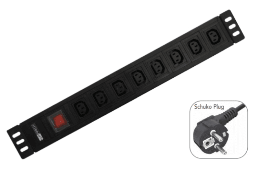 WP WPN-PDU-G05-08 base múltiple 2 m 8 salidas AC Negro