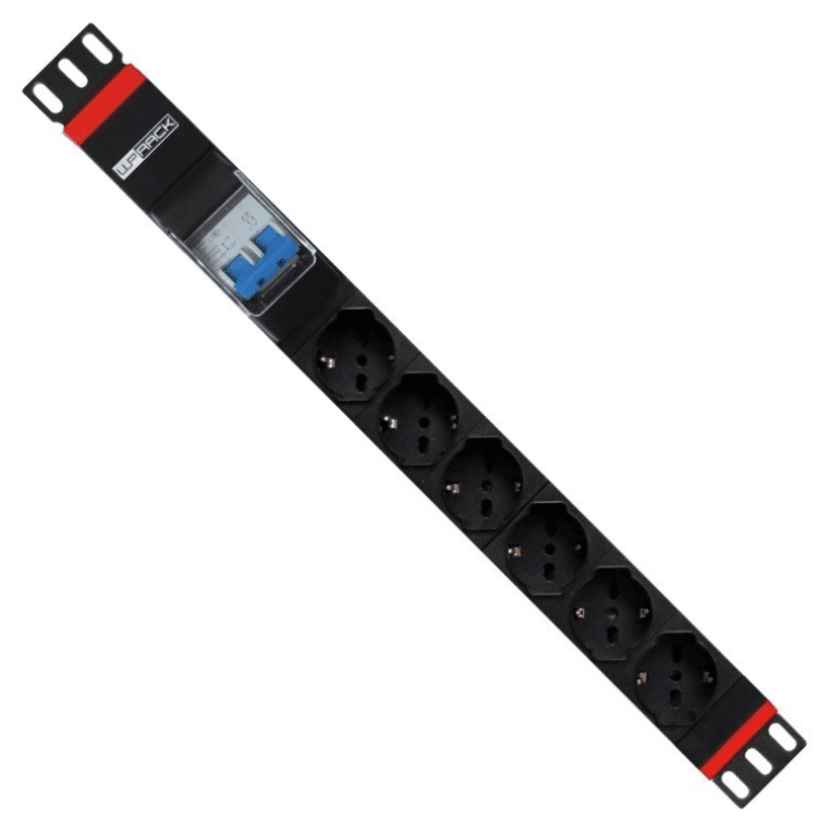 WP WPN-PDU-G02-06 unidad de distribución de energía (PDU) 6 salidas AC 1U Negro, Rojo