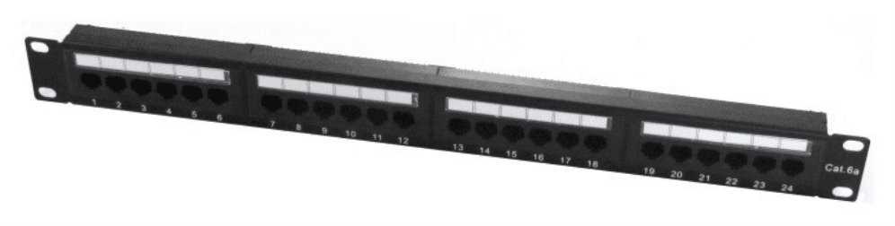WP 19" Patch Panel Cat.6a UTP 24 RJ45 ports 1U