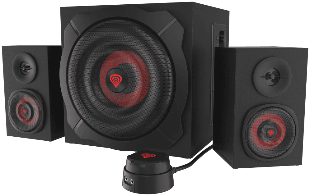 GENESIS Helium 610BT conjunto de altavoces 60 W PC/ordenador portátil Negro, Rojo 2.1 canales De 2 vías 30 W Bluetooth