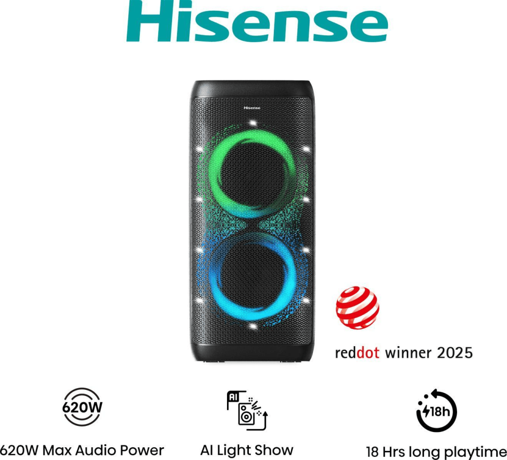 Hisense Party Thunder Altavoz para fiestas Negro 620 W