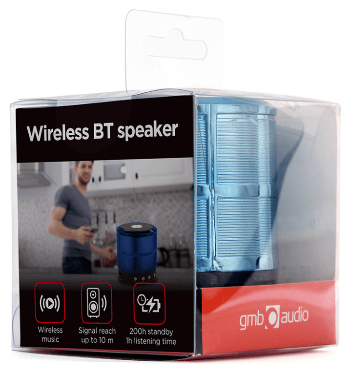 Gembird SPK-BT-08-B altavoz portátil o de fiesta Altavoz monofónico portátil Negro, Azul 3 W