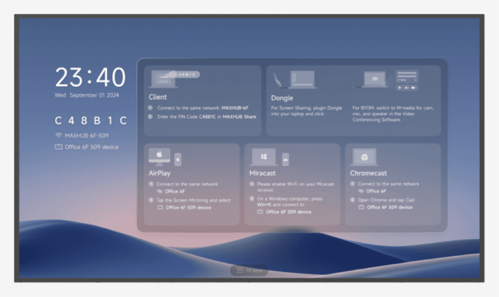 MAXHUB ND65CMB pantalla de señalización Pantalla plana para señalización digital 165,1 cm (65") LED Wifi 500 cd / m² 4K Ultra HD Negro Procesador incorporado Android 24/7