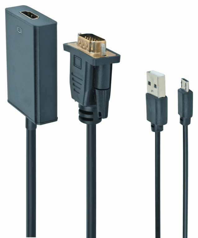 Gembird A-VGA-HDMI-01 adaptador de cable de vídeo 0,15 m HDMI tipo A (Estándar) VGA (D-Sub) Negro