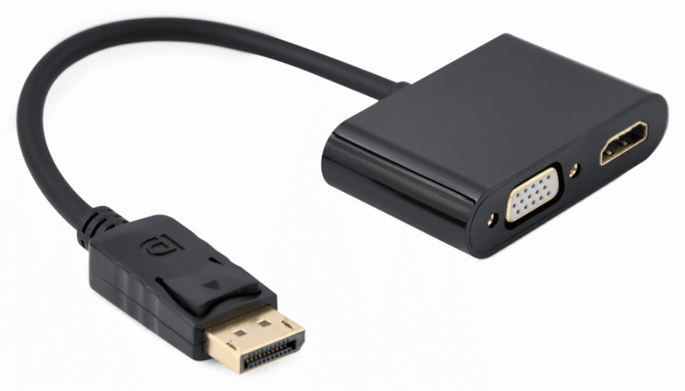 Gembird A-DPM-HDMIFVGAF-01 cable DisplayPort 0,1 m Negro