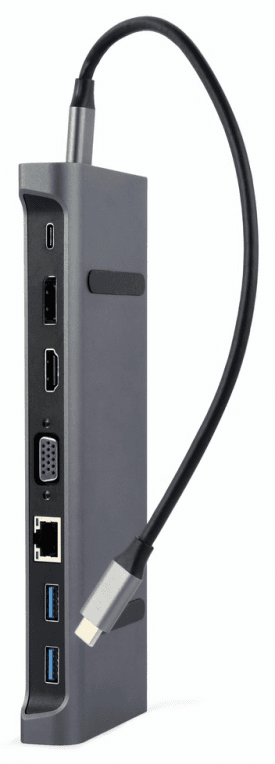 Gembird A-CM-COMBO9-02 base para portátil y replicador de puertos Alámbrico USB 3.2 Gen 1 (3.1 Gen 1) Type-C Gris