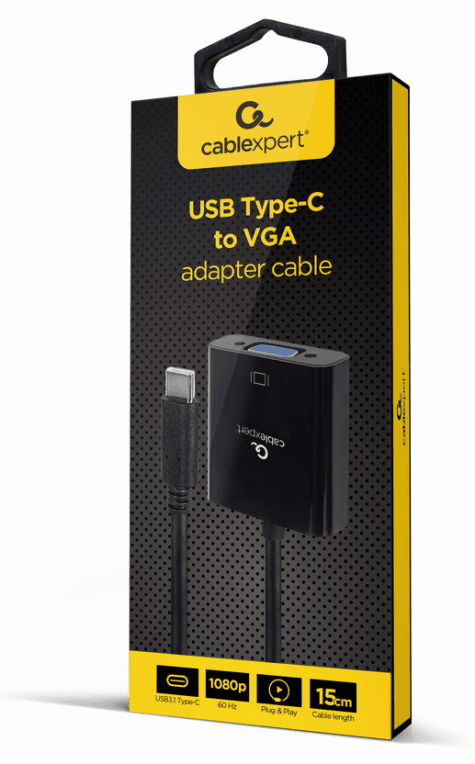 Gembird A-CM-VGAF-01 Adaptador gráfico USB 1920 x 1080 Pixeles Negro
