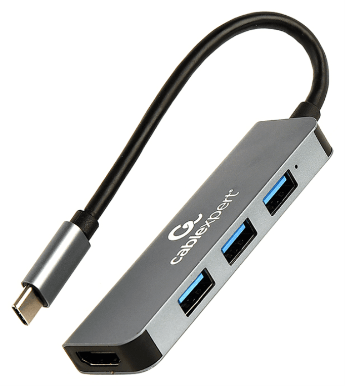 Gembird A-CM-COMBO2-01 base para portátil y replicador de puertos USB 3.2 Gen 1 (3.1 Gen 1) Type-C Gris