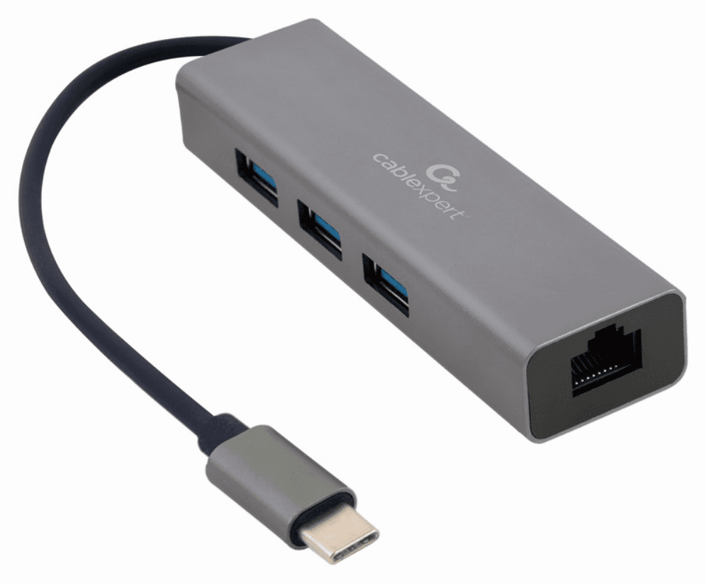 Gembird A-CMU3-LAN-01 base para portátil y replicador de puertos USB 3.2 Gen 1 (3.1 Gen 1) Type-C Gris