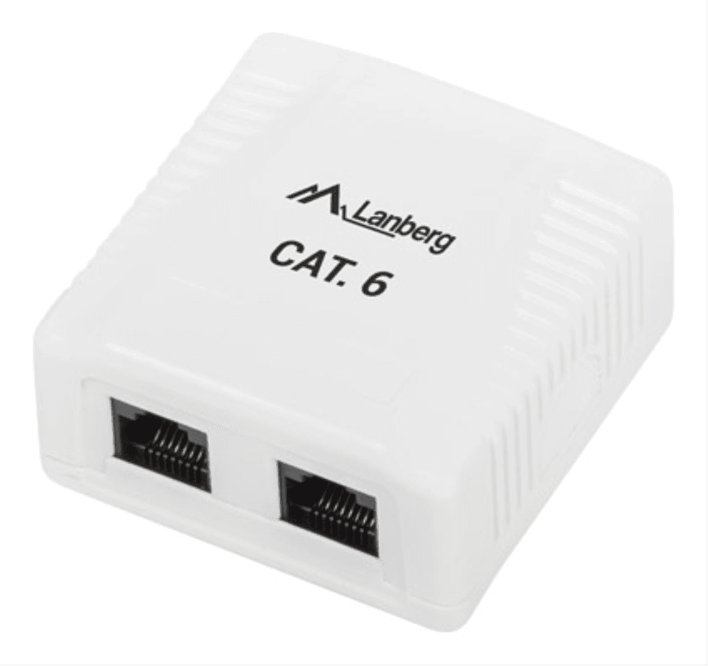 Lanberg OU6-0002-W caja de tomacorriente RJ-45 Blanco