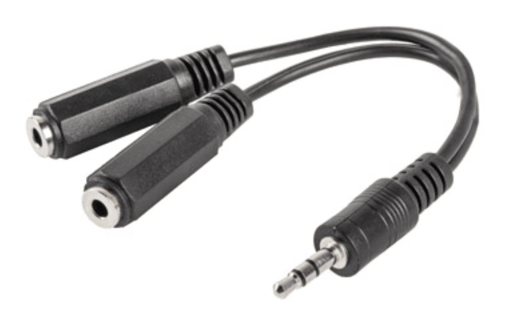 Lanberg AD-0024-BK cable de audio 0,1 m 3,5mm 2 x 3.5mm Negro