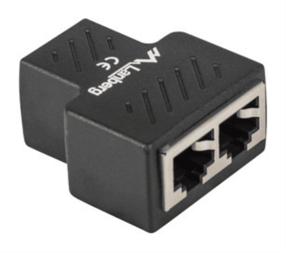 Lanberg ADS-RJ45-2RJ45-OS cable divisor y combinador Divisor de señal para cable coaxial Negro