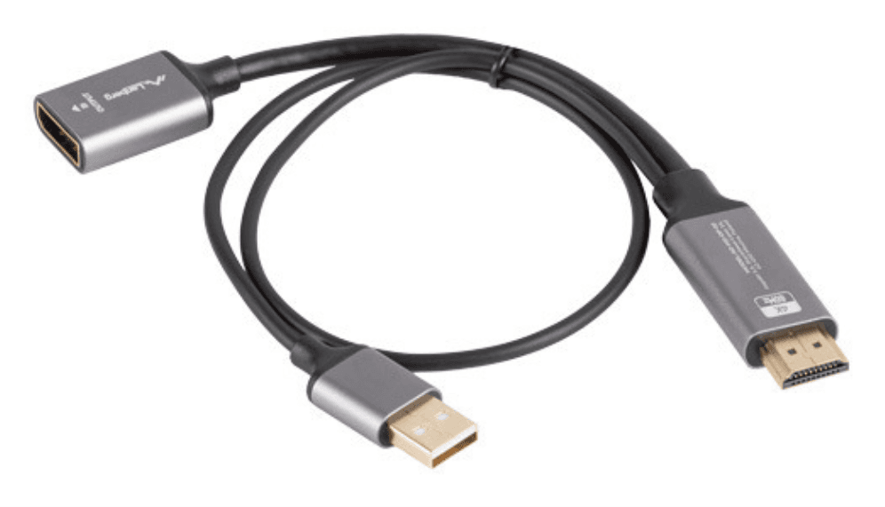 Lanberg AD-HD-DP-02 adaptador de cable de vídeo 0,2 m HDMI tipo A (Estándar) DisplayPort Plata