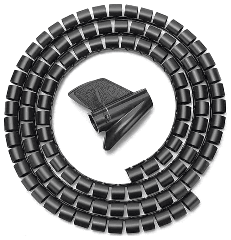 AISENS Organizador de cable en espiral 25mm, Negro, 1.0m