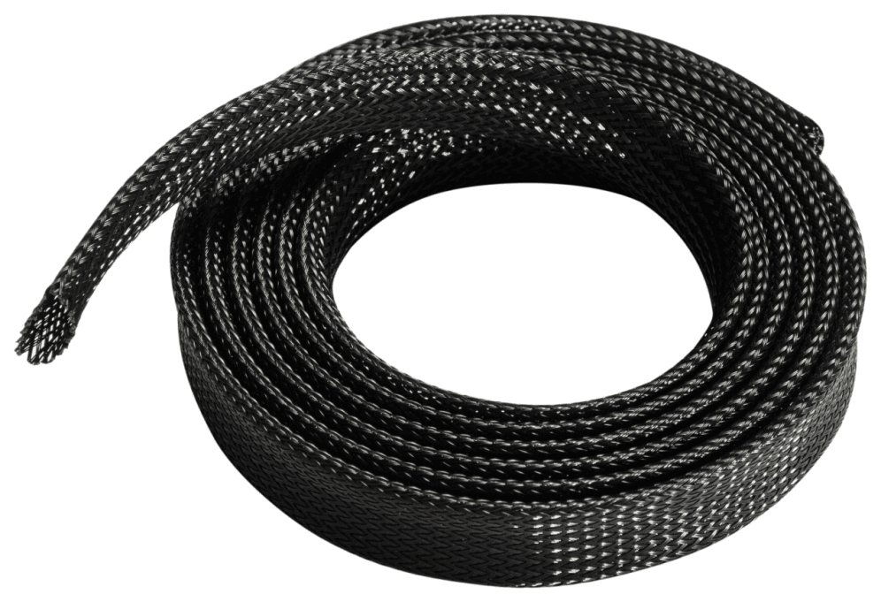 AISENS Organizador de cable poliéster 20mm, Negro, 1.0m
