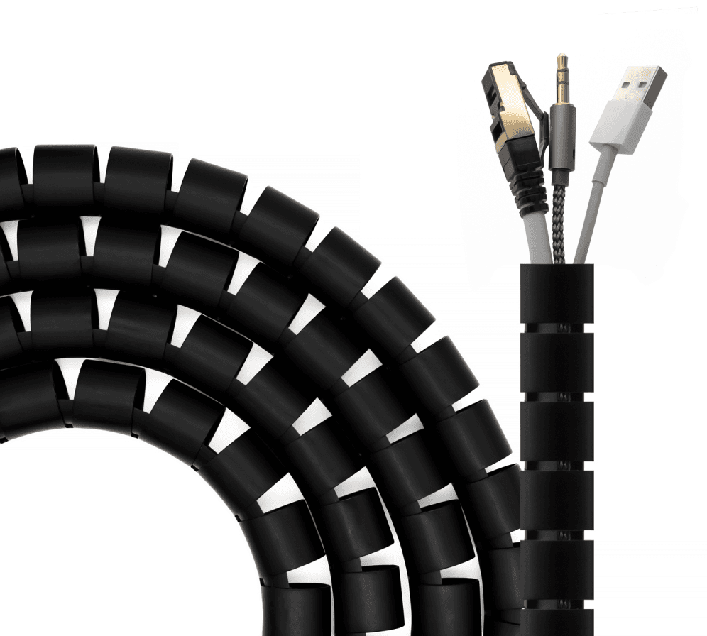 AISENS Organizador De Cable En Espiral 25mm, Negro, 2.0 m