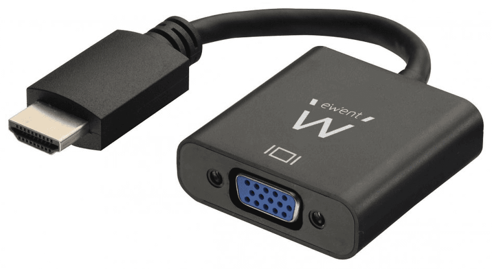 Ewent EW9864 adaptador de cable de vídeo 0,2 m HDMI VGA, 3.5mm Negro