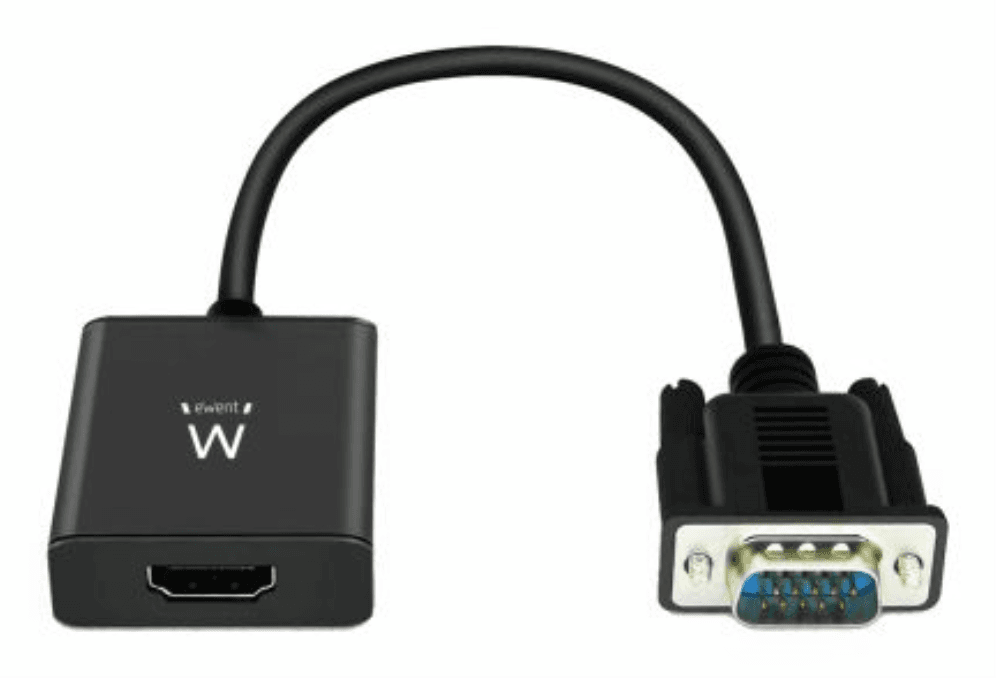 Ewent EW9866 adaptador de cable de vídeo 0,202 m VGA (D-Sub) HDMI + 3.5mm Negro