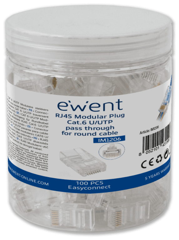 Ewent IM1206 conector RJ-45 Transparente