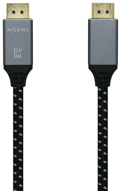 AISENS Cable Displayport V1.4 8k@60hz, DP/M-DP/M, Gris/Negro, 1.5m