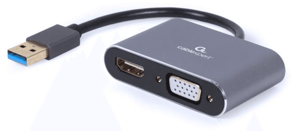 Gembird A-USB3-HDMIVGA-01 Adaptador gráfico USB 3840 x 2160 Pixeles Gris