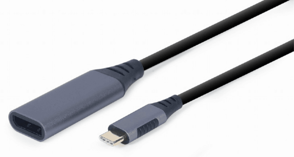 Gembird A-USB3C-DPF-01 adaptador de cable de vídeo 0,15 m USB Tipo C DisplayPort Negro, Gris