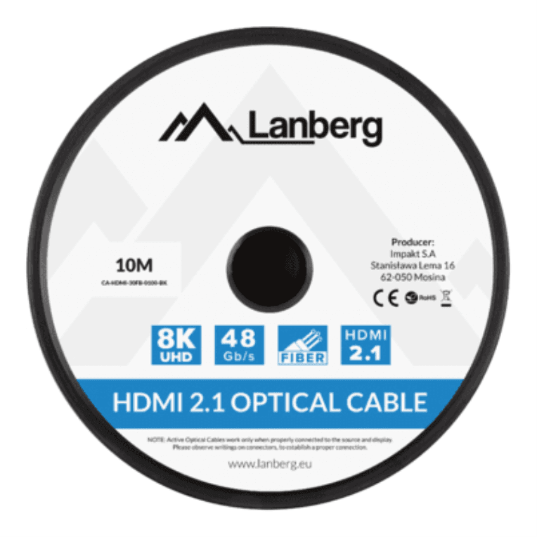 Lanberg CA-HDMI-30FB-0100-BK cable HDMI 10 m HDMI tipo A (Estándar) Negro