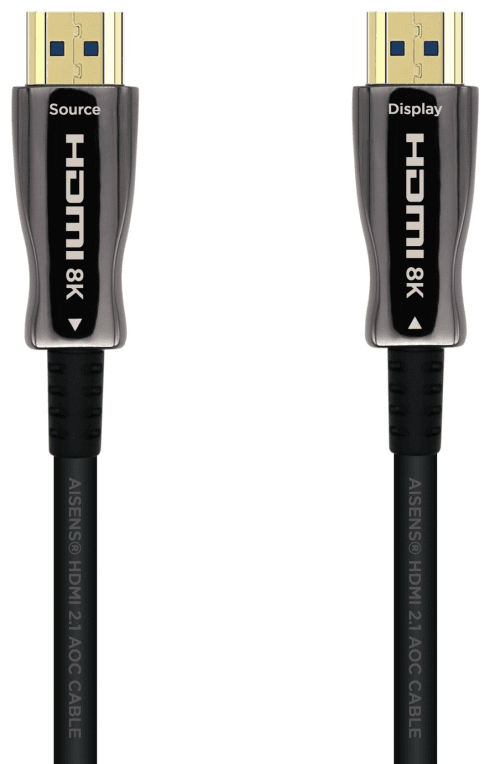 AISENS Cable HDMI V2.1 AOC Ultra Alta Velocidad / HEC 8k@60Hz 4k@120Hz 4:4:4 48Gbps, A/M-A/M, Negro, 50m