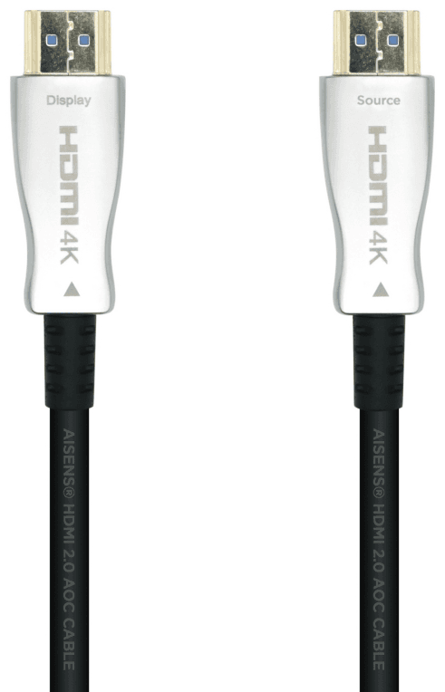 AISENS Cable HDMI V2.0 AOC Premium Alta Velocidad / HEC 4k@60Hz 18Gbps, A/M-A/M, Negro, 20m