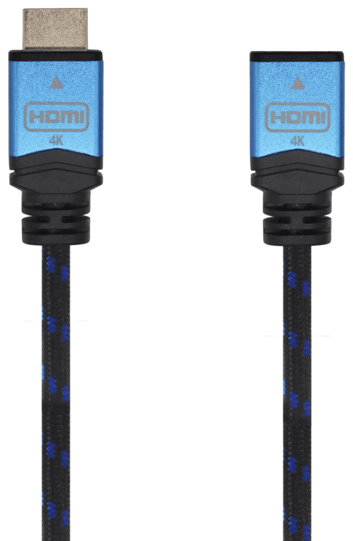AISENS Cable HDMI V2.0 Prolongador Premium Alta Velocidad / HEC 4K@60Hz 18Gbps, A/M-A/H, Negro/Azul, 1.0m