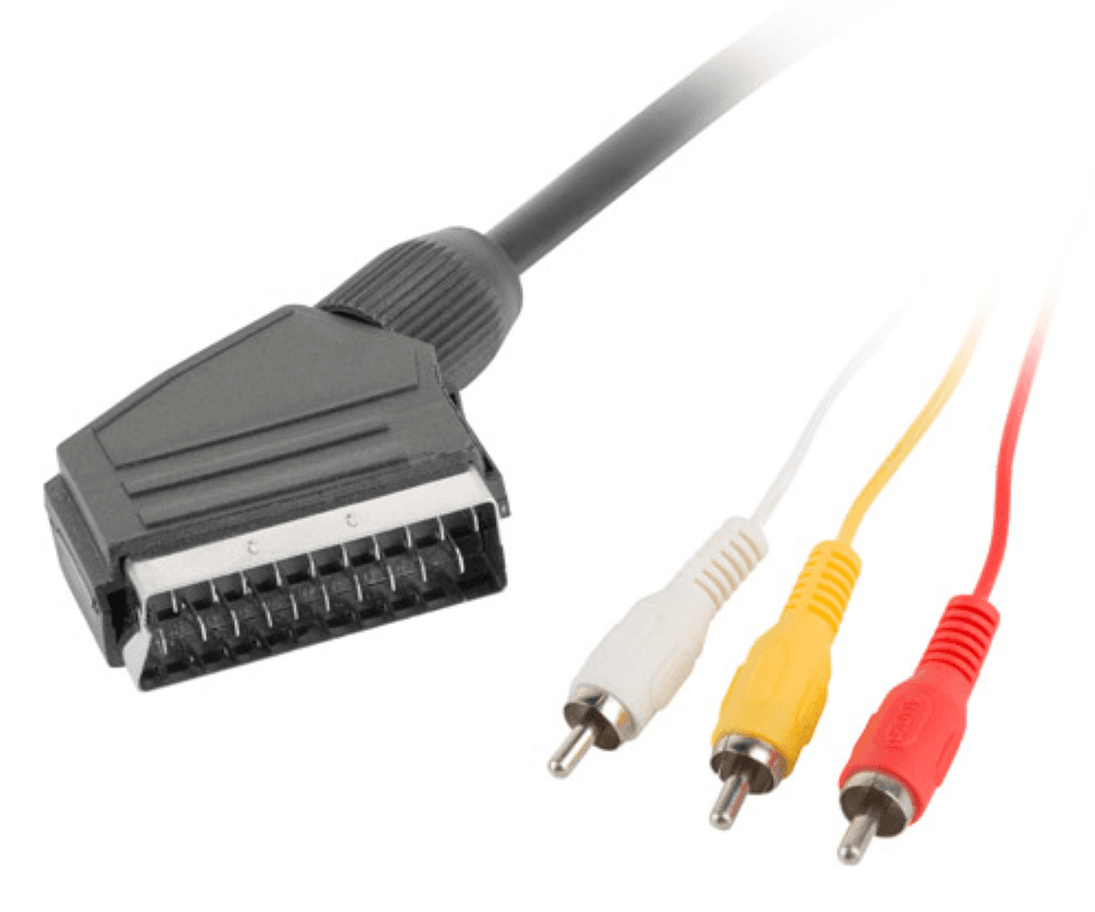 Lanberg CA-EURC-10CC-0018-BK cable EUROCONECTOR 1,8 m SCART (21-pin) 3 x RCA Negro