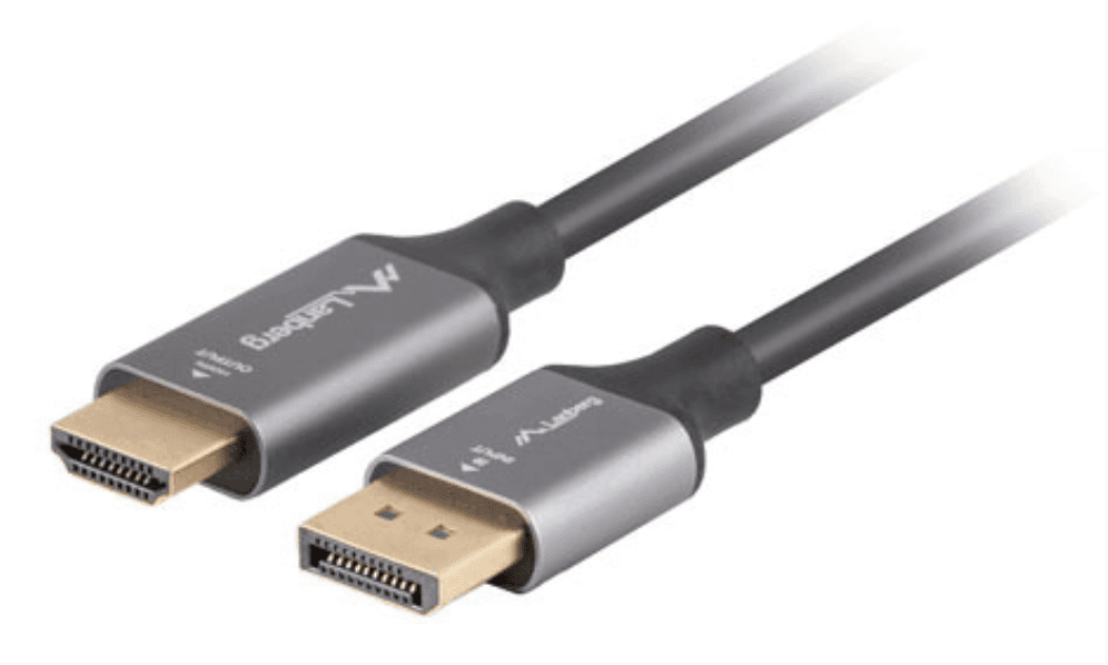 Lanberg CA-DPHD-20CU-0018-BK adaptador de cable de vídeo 1,8 m DisplayPort HDMI tipo A (Estándar) Negro, Plata