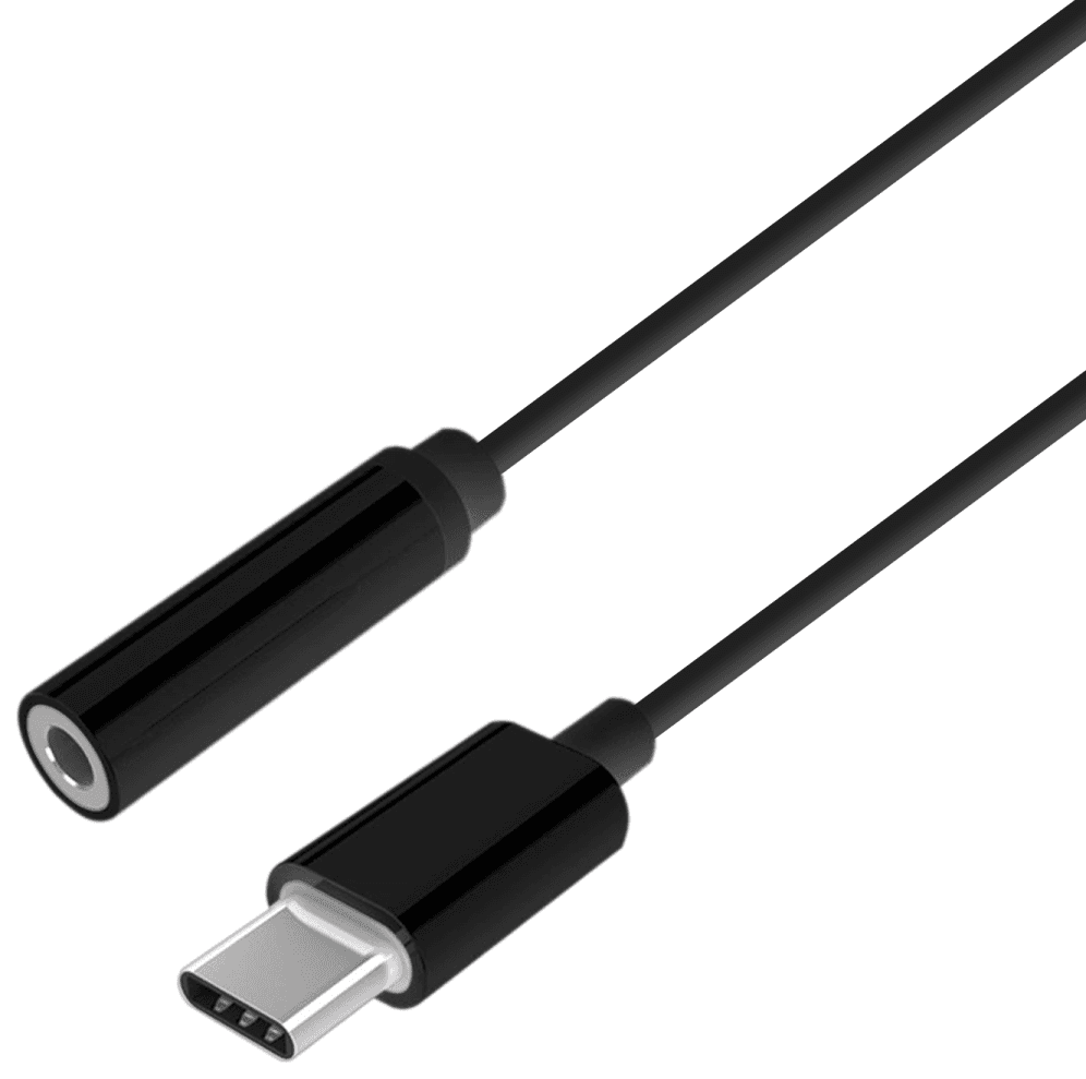 AISENS Conversor USB-C a audio estilo Apple, USB-C/M-Jack 3.5/H, Negro, 15 cm