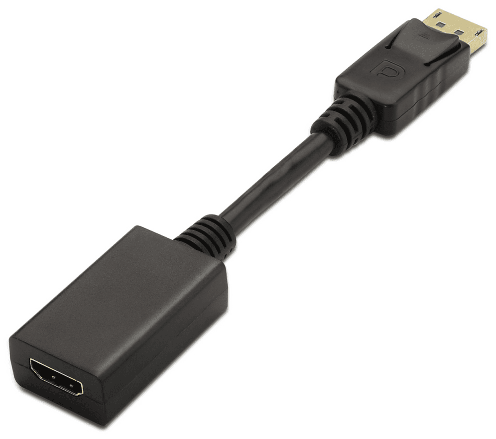 AISENS A125-0134 adaptador de cable de vídeo 0,15 m DisplayPort HDMI Negro