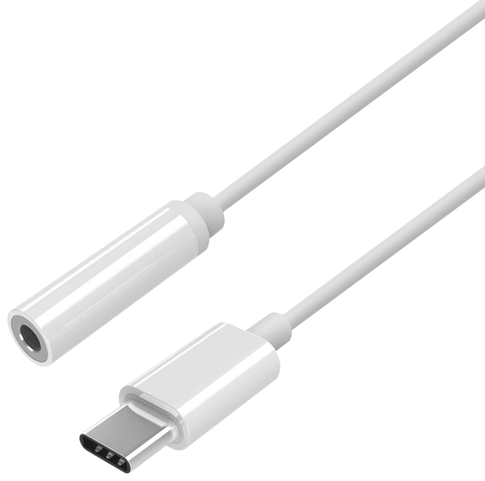 AISENS Conversor USB-C a audio estilo Apple, USB-C/M-Jack 3.5/H, Blanco, 15 cm