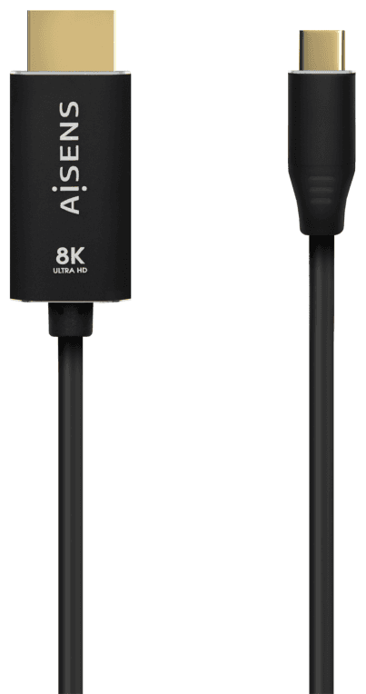 AISENS Cable Conversor Aluminio USB-C A HDMI 2.1 8k@60Hz, USB-C/M-HDMI/M, Negro, 1.0m