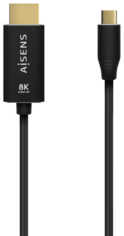 AISENS Cable Conversor Aluminio USB-C A HDMI 2.1 8k@60Hz, USB-C/M-HDMI/M, Negro, 2.0m