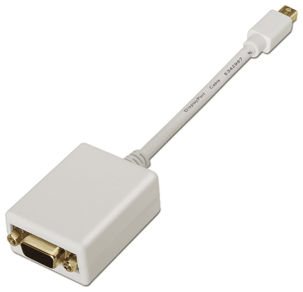 AISENS A125-0136 adaptador de cable de vídeo 0,15 m Mini DisplayPort VGA Blanco