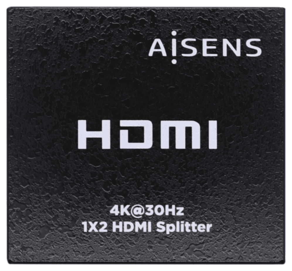 AISENS HDMI Duplicador 4k@30Hz 1x2 Con Alimentación, Negro