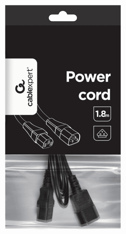 Gembird PC-189-VDE cable de transmisión Negro 1,8 m C14 acoplador