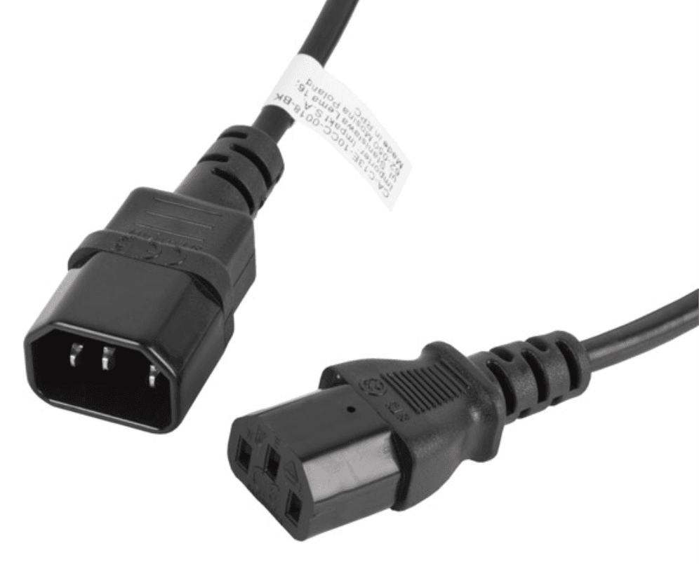 Lanberg CA-C13E-10CC-0018-BK cable de transmisión Negro 1,8 m C13 acoplador C14 acoplador