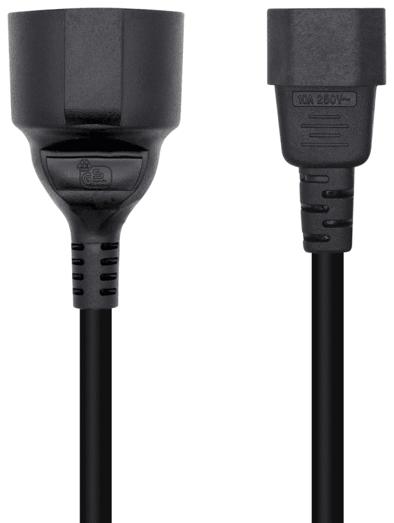 AISENS Cable Alimentación 16A, C14/M A CEE7/H, 25cm