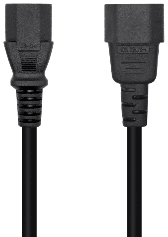 AISENS Cable Alimentación CPU, C13/H-C14/M, Negro, 3.0m