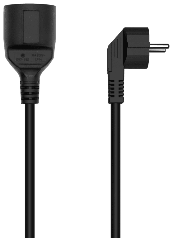 AISENS Cable Alargador de Alimentacion Schuko, CEE7/M-CEE7/H, Negro, 3.0M