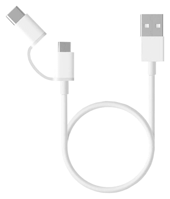 Xiaomi Mi 2-in-1 USB Cable Micro USB to Type C 30cm cable USB 0,3 m USB 2.0 USB A Micro-USB B Blanco