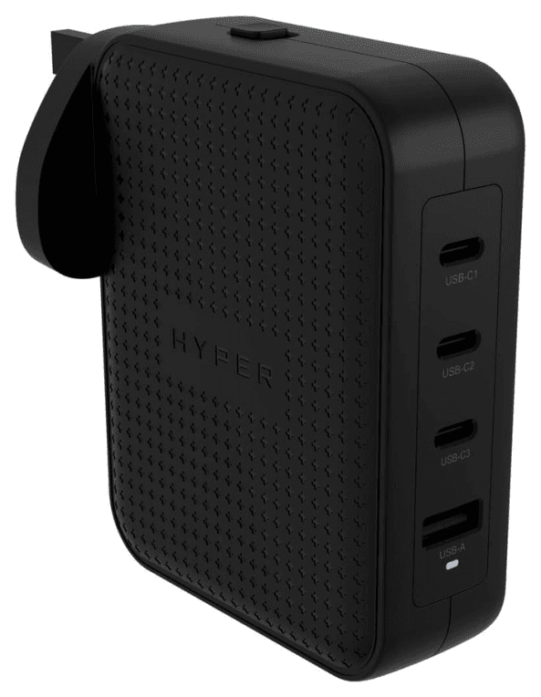 HYPER HJ1001BKWWGL cargador de dispositivo móvil Mando de videoconsola, Teléfono móvil, Netbook, Portátil, Smartphone, Tableta Negro Corriente alterna Carga rápida Interior