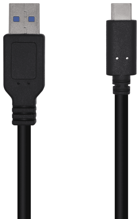 AISENS Cable USB 3.1 Gen 2 10 Gbps 3 A, Tipo C/M-A/M, Negro, 0.5m