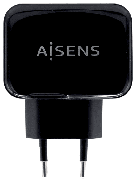 AISENS Cargador USB 17W 5V/3.4A, 2xUSB Con Control AI, Negro